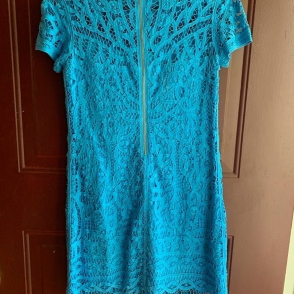 Lilly Pulitzer Mariekate Battenberg Blue Lace Dress View 4